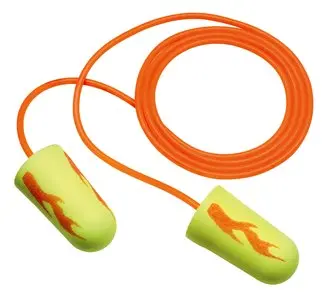 3M E-A-Rsoft Yellow Corded Foam Earplugs – Reusable, Noise-Reducing (Model 3M311-1251) 1