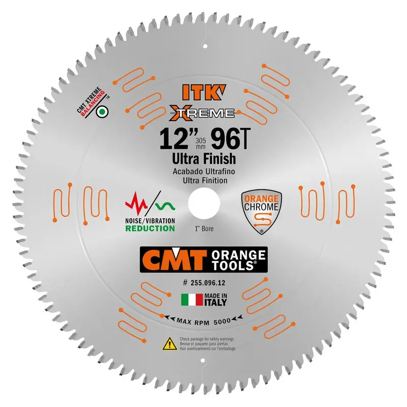Cmt 255.096.12 Itk Fine Finish Saw Blade – 12" × 96T, 1" Arbor 1