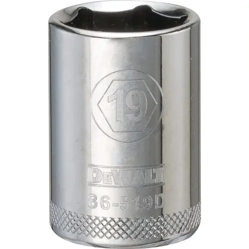 Dewalt 12-Point 6-Point Socket — 1/2-Inch Drive, 19 Mm Metric 1