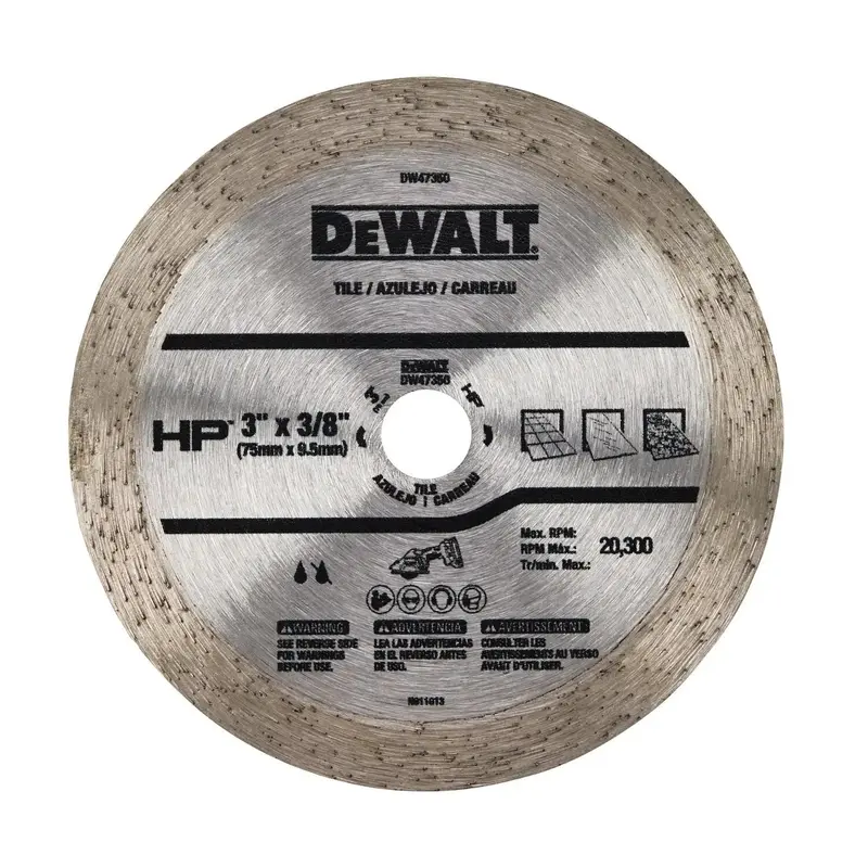 Dewalt Dw47350 Continuous Rim Diamond Tile Cutting Blade – 3-Inch Diameter 1