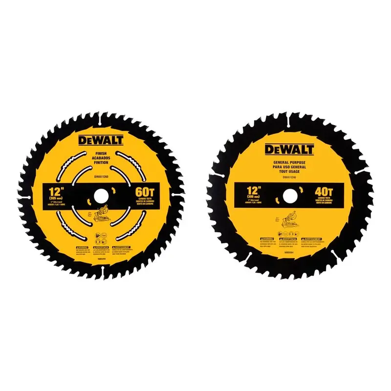 Dewalt Dwa112Cmb 12-Inch 60-Tooth Carbide Circular Saw Blade – 2-Pack, 1-Inch Arbor 1