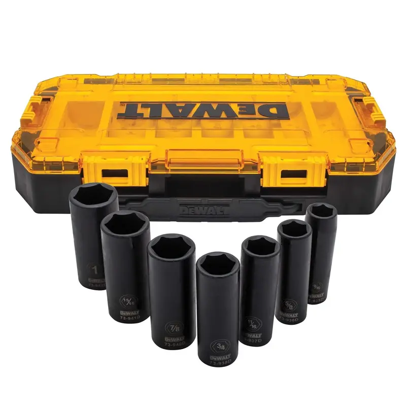Dewalt Dwmt74736 7-Piece 1/2" Drive Sae Deep Impact Socket Set 1