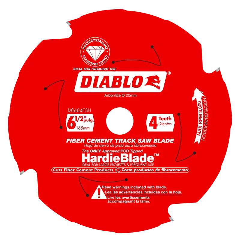 Diablo 6-1/2" 4-Tooth Track Saw Blade – Fiber Cement & James Hardie Siding 1