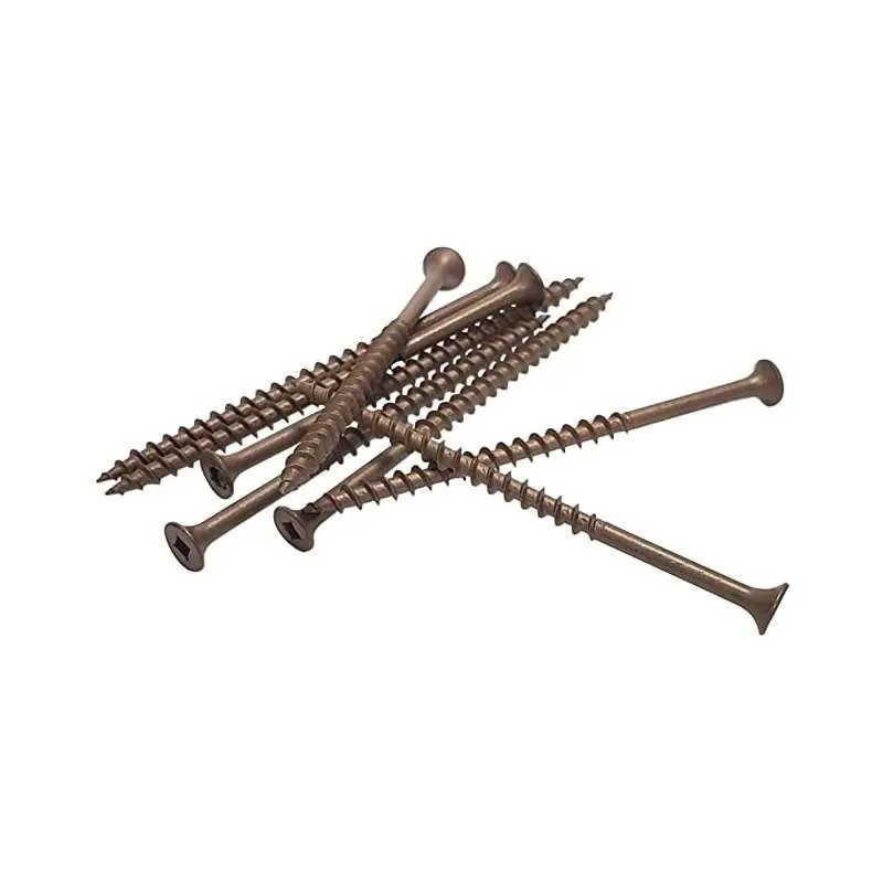 Fitsfast 592037 #8 × 3" Brown Deck Screws – 300-Pack Jar 1