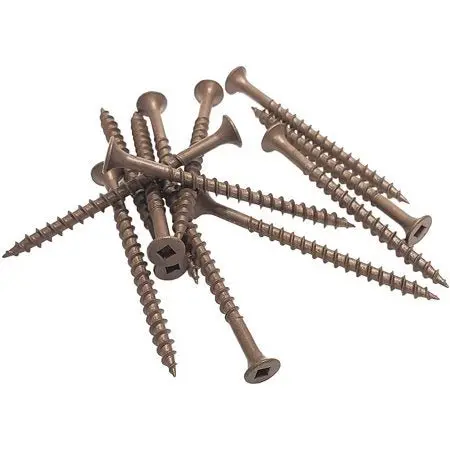 Fitsfast 939436 #8 × 2" Brown Deck Screws – 400-Pack Jar 1