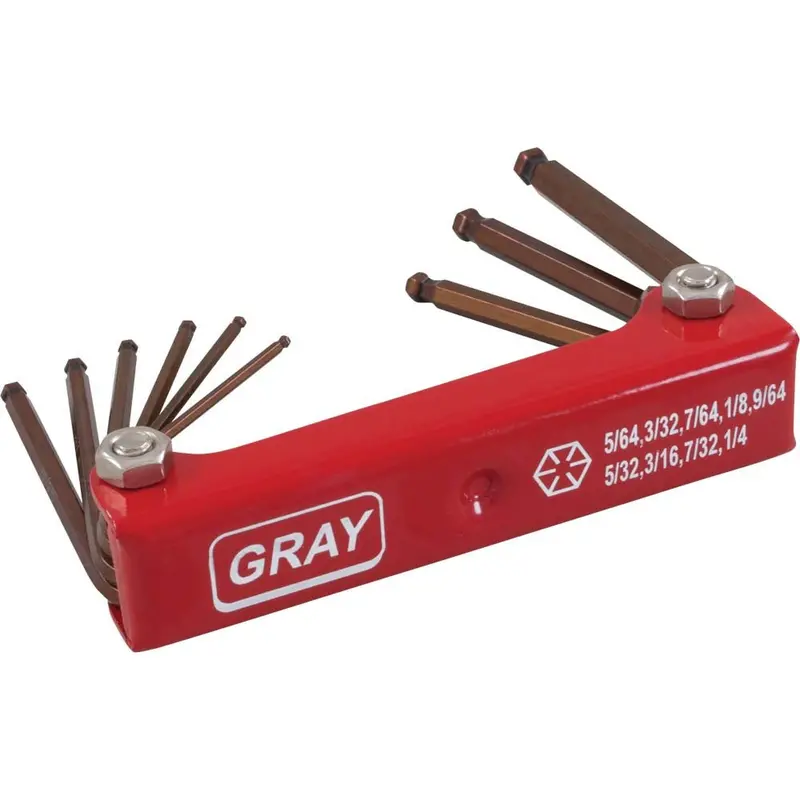 Gray Gt-69949 9-Piece Sae Short Folding Hex Key Set 1