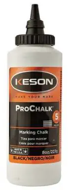 Keson 8 Oz Black Professional Marking Chalk (Model 8-Black) 1