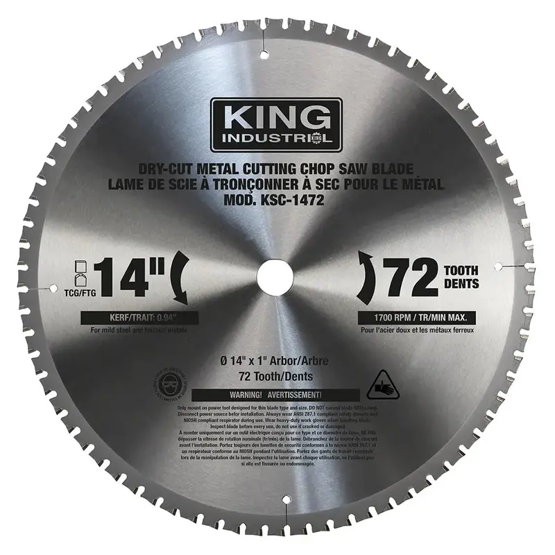 King Ksc-1472 14-Inch 72-Tooth Carbide-Tipped Metal Cutting Chop Saw Blade 1