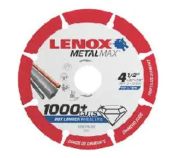 Lenox Metal Max 4.5-Inch Angle Grinder Cutting Disc - Model 1972921 1