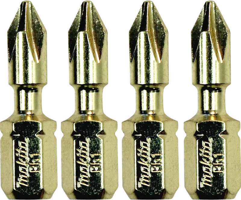 Makita Impact Gold Phillips Insert Bit Pack – #1 Size (4-Pack, Model B-34936) 1