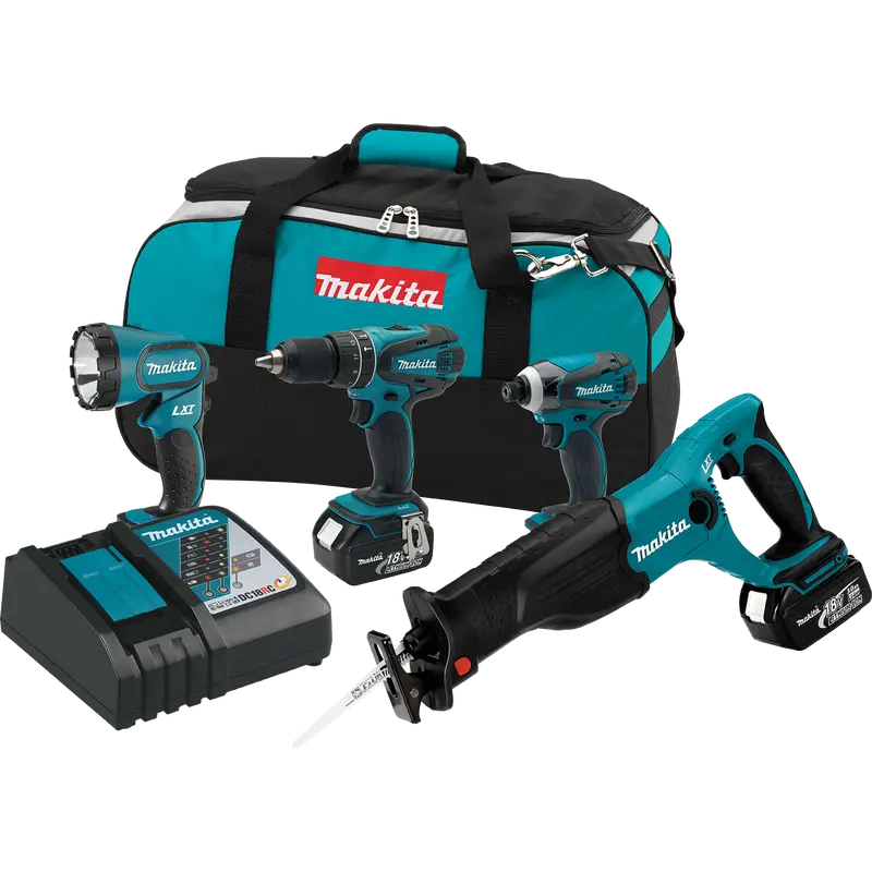 Makita Xt407 18V Lxt Lithium-Ion 4-Tool Cordless Combo Kit 1
