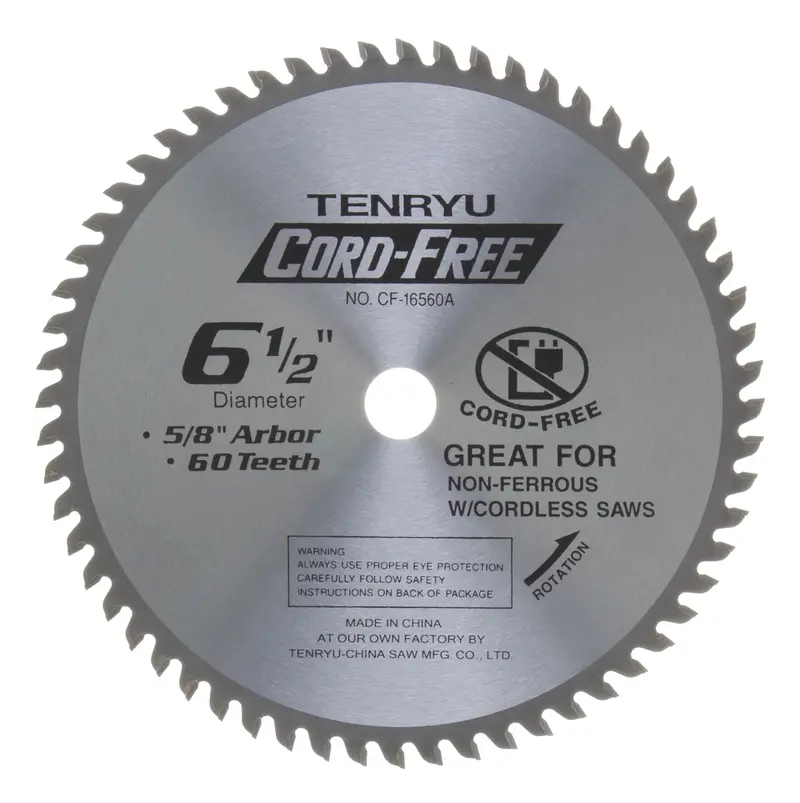 Tenryu 6-1/2" 60-Tooth Aluminum & Non-Ferrous Blade – Cf-16560A 1