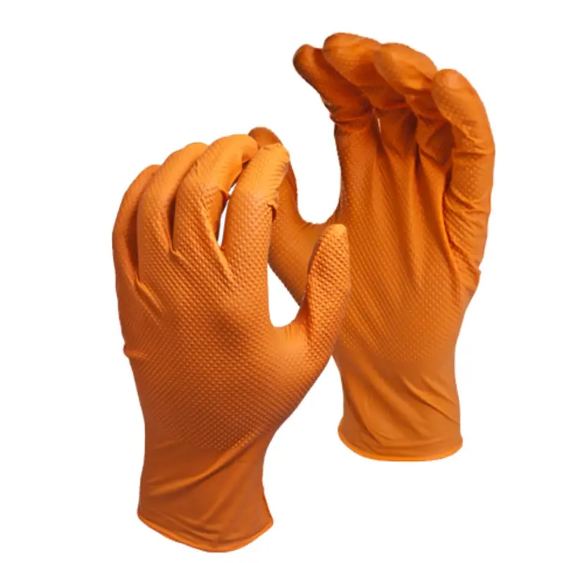 Watson Monkeywrench 9" Orange Diamond-Grip Work Glove (Medium, 6 Mil) 1