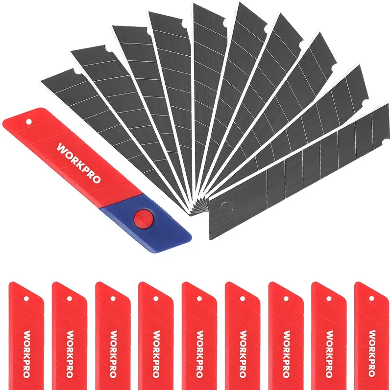 Workpro 100-Pack 18Mm Snap-Off Utility Blades – Sk5 High-Carbon Steel For Precision Cutting 1