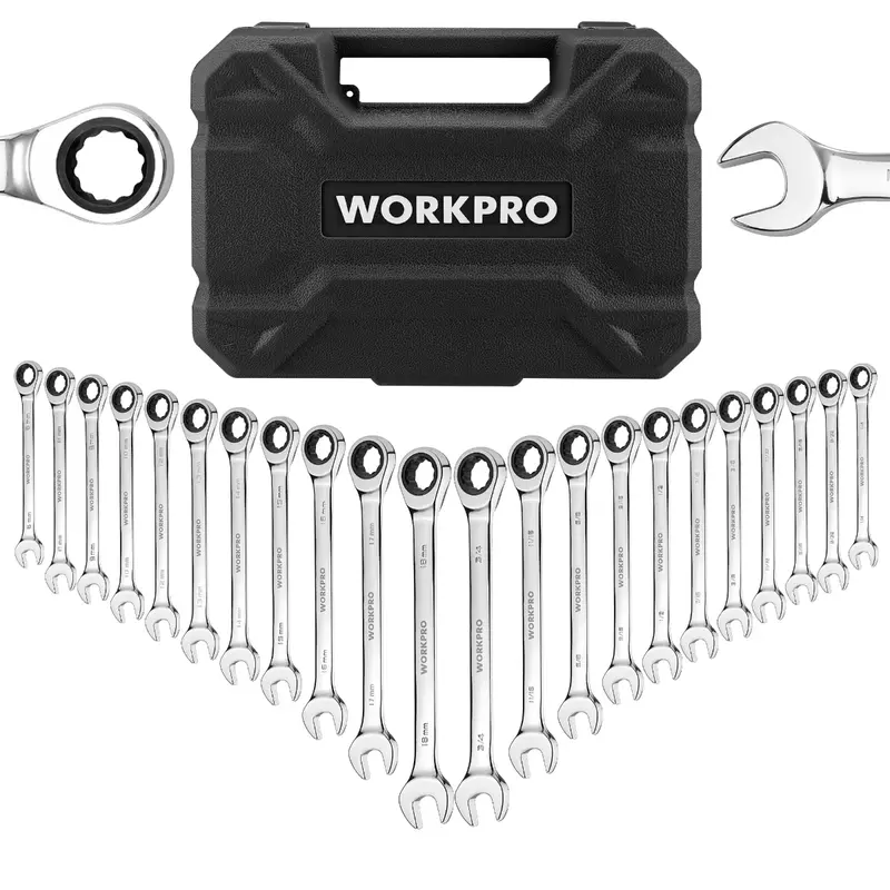 Workpro 22-Piece Ratcheting Combination Wrench Set — Comprehensive Metric/Sae Collection For Professional Mechanics 2