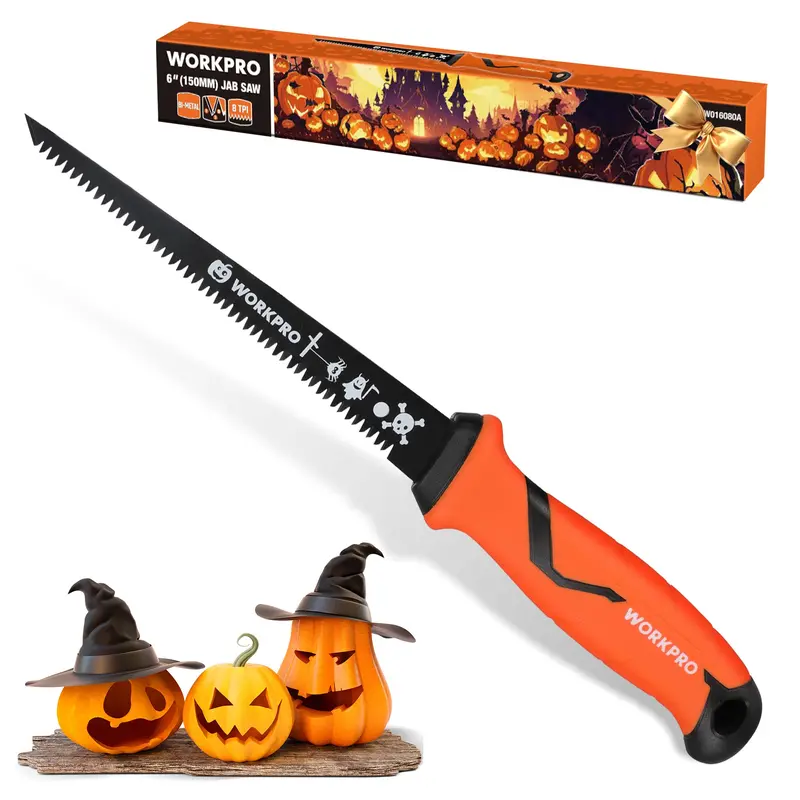 Workpro Bi-Metal Drywall & Pumpkin Carving Saw – 6-Inch Blade With Tpr Grip & Gift Packaging 1