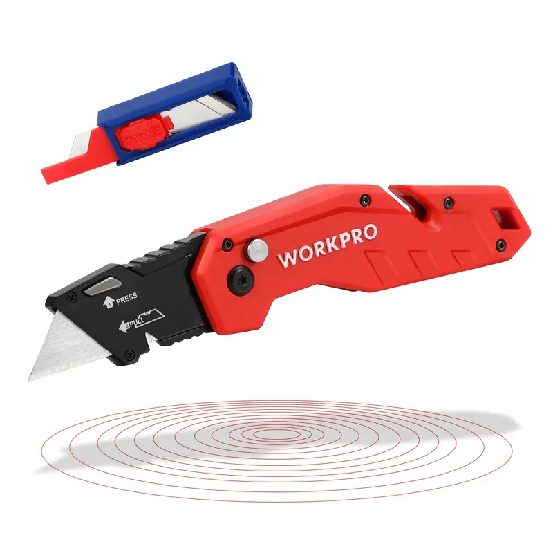 Workpro Lightweight Folding Utility Knife — Quick-Change Nylon-Handle Cutter With 10 Bonus Blades 1