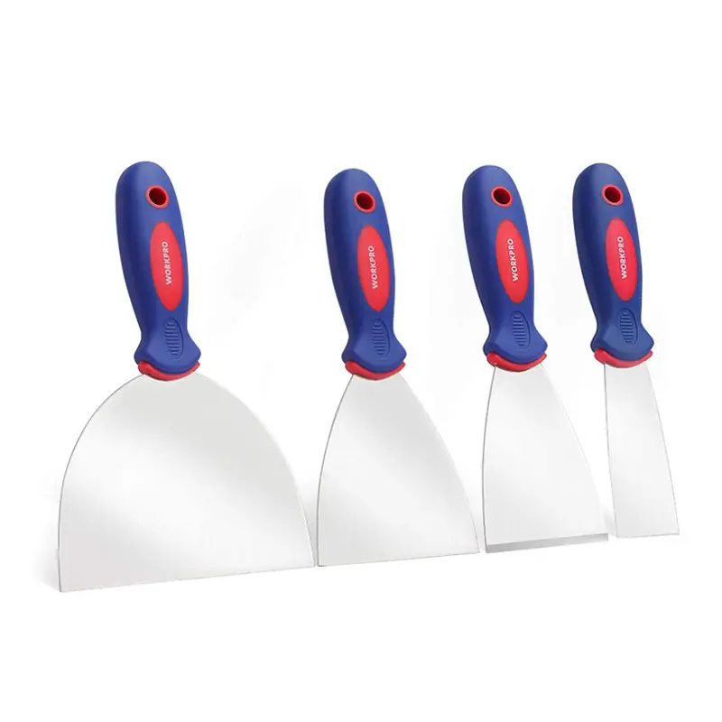 Workpro Stainless Steel Putty Knife Set – 4-Piece Flexible Blade Kit For Smooth Finishing 1