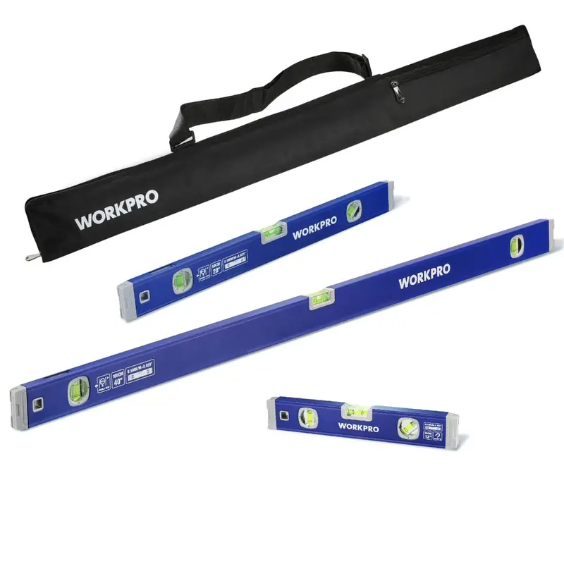 Workpro Triple-Size Spirit Level Set – Precision Aluminum Levels In 12", 20", And 40" Lengths 1